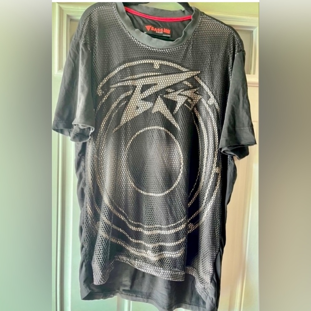 BASS by Ron Bass Vintage Black Mesh/Cotton T-Shirt - Men’s Size Large